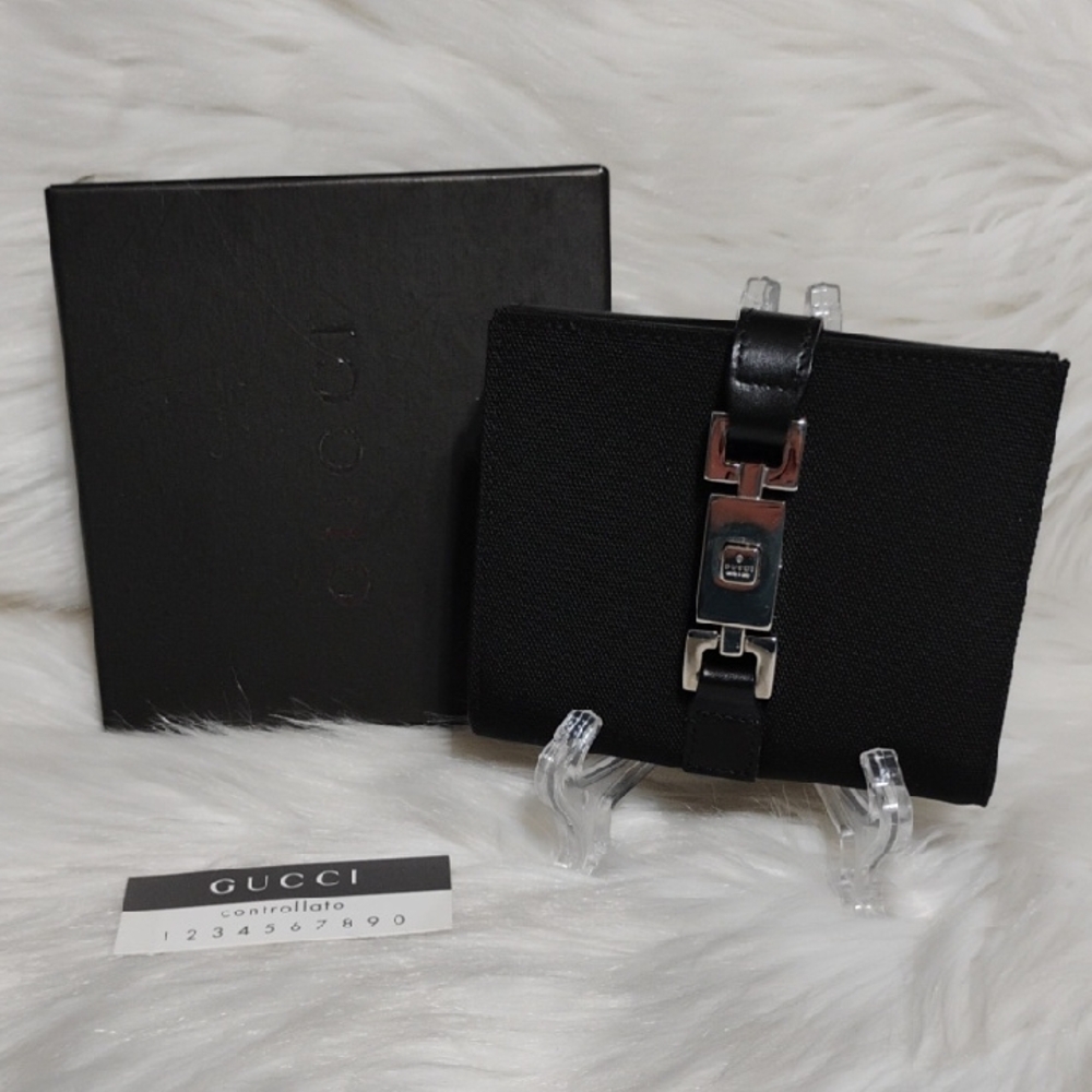 Gucci GG Canvas Sherry Line Jackie Vtg Wallet W Box
